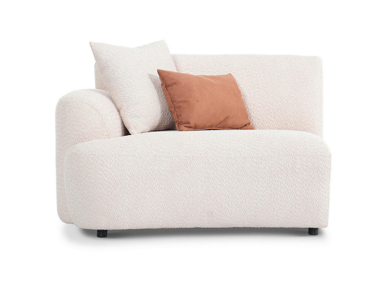 VIERSITZER-SOFA Bouclé Creme  - Creme/Schwarz, Design, Kunststoff/Textil (300/77/108cm) - Livetastic