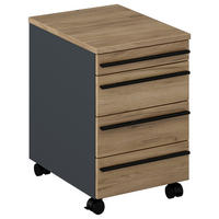 POJÍZDNÝ KONTEJNER, 43/65/56 cm - antracitová/dub artisan, Konvenční, kompozitní dřevo (43/65/56cm) - Voleo