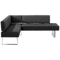 ECKBANK 165/227 cm Mikrofaser Edelstahlfarben, Dunkelbraun Metall   - Edelstahlfarben/Dunkelbraun, Design, Textil/Metall (165/227cm) - Moderano