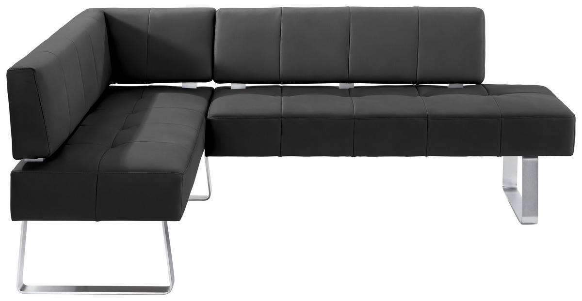 ECKBANK 165/227 cm Mikrofaser Edelstahlfarben, Dunkelbraun Metall   - Edelstahlfarben/Dunkelbraun, Design, Textil/Metall (165/227cm) - Moderano