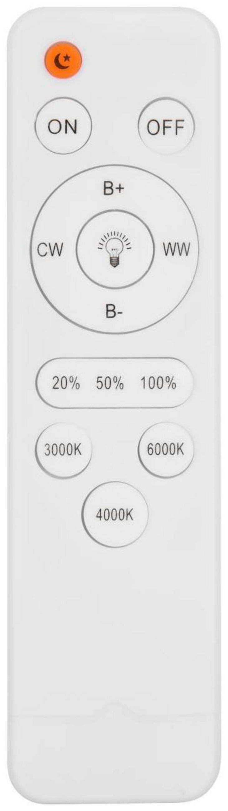 STROPNA LED-SVETILKA  Pillo //3000-6000 K// - bela/prozorno, Basics, kovina/umetna masa (50/8,5cm) - Globo