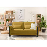 SCHLAFSOFA in Holz, Textil Schwarz, Currygelb  - Currygelb/Schwarz, Design, Holz/Textil (174/88/104cm) - Niels Andersson