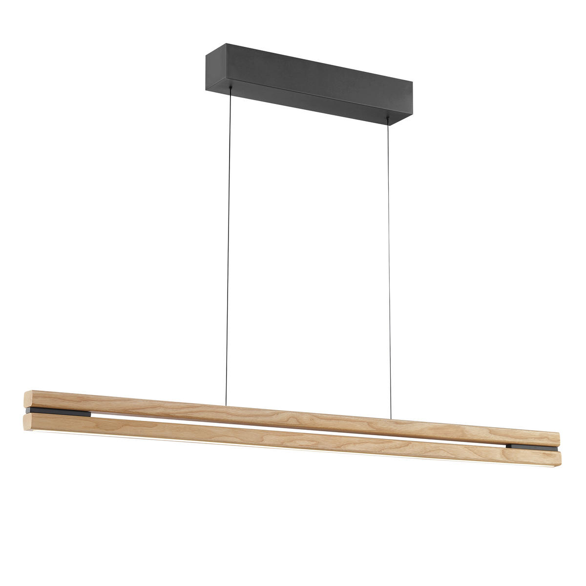 LED-HÄNGELEUCHTE  - Eschefarben/Schwarz, Natur, Holz/Kunststoff (120/150/6,5cm)