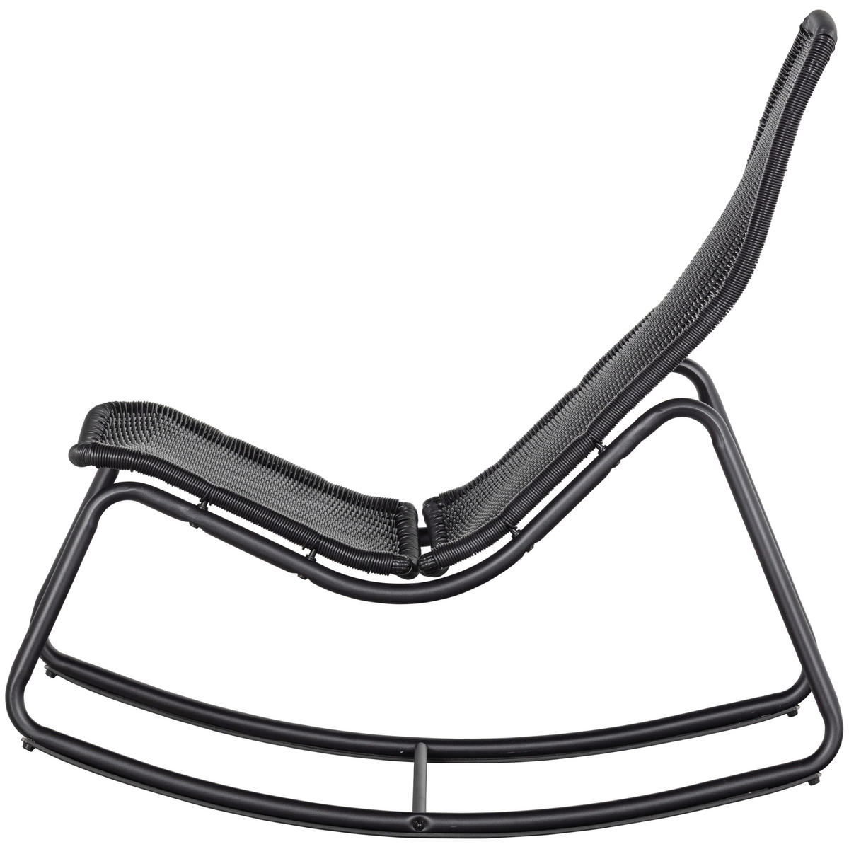 SCHAUKELSTUHL in beschichtet Schwarz  - Schwarz, Design, Textil/Metall (51/97/95cm) - Livetastic