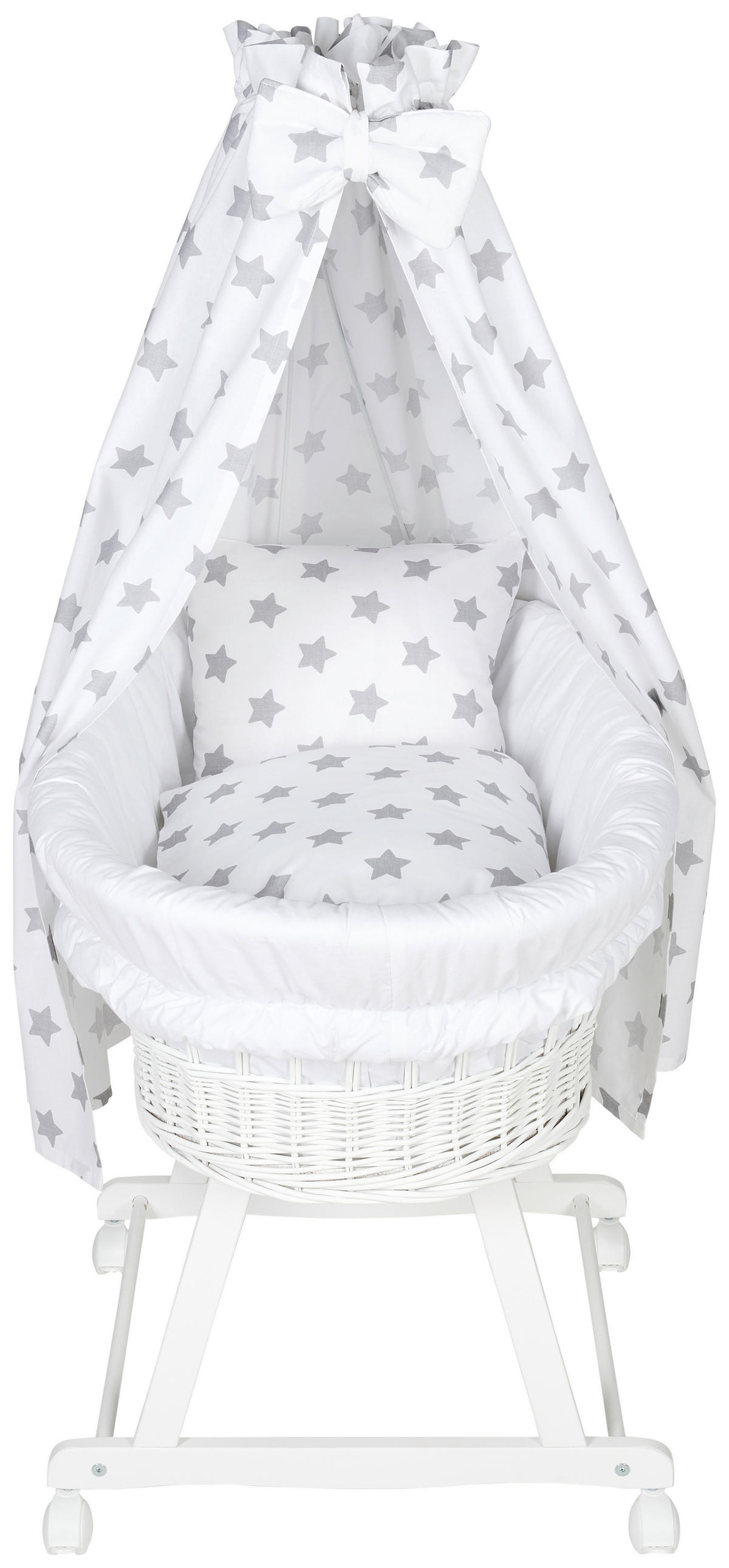 KOMPLET MOBILNE KORPE-KOLEVKE - siva/bela, Osnovno, drvo/tekstil (91/60/73cm) - My Baby Lou