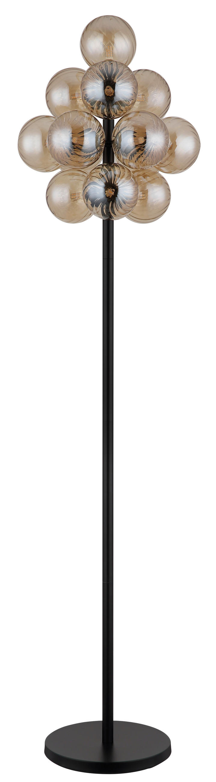 STEHLEUCHTE 39,5/160 cm    - Schwarz/Orange, Design, Glas/Kunststoff (39,5/160cm)