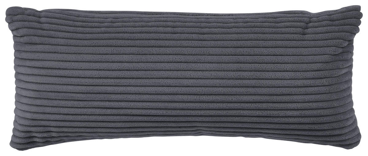ECKSOFA in Cord Graphitfarben  - Schwarz/Graphitfarben, Design, Kunststoff/Textil (196/303cm) - Livetastic