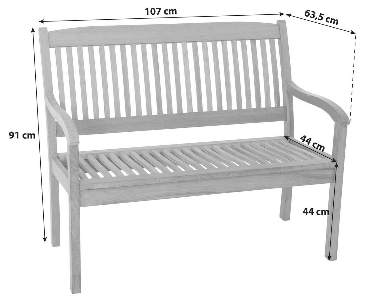 ZÁHRADNÁ LAVICA drevo - prírodná farba, Konventionell, drevo (107/91/63,5cm) - Gardenson