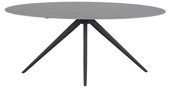ESSTISCH in Metall, Keramik 180/89/76 cm - Schwarz/Grau, Design, Keramik/Metall (180/89/76cm) - Novel