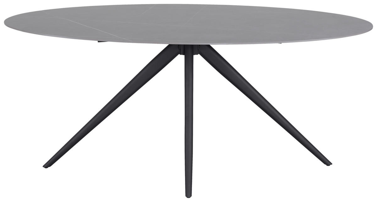 JEDÁLENSKÝ STÔL, sivá, čierna, 180/89/76 cm - čierna/sivá, Design, kov/keramika (180/89/76cm) - Novel
