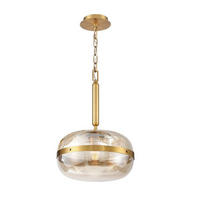 PENDELLEUCHTE 36/58,5 cm  - Messingfarben, KONVENTIONELL, Glas/Metall (36/58,5cm) - Elstead Lighting