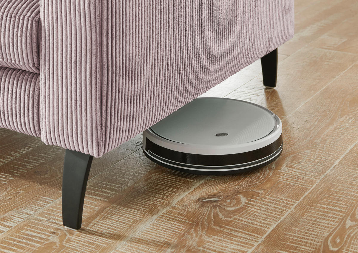 ECKSOFA in Cord Altrosa  - Schwarz/Altrosa, Modern, Textil/Metall (302/177cm) - Beldomo Style