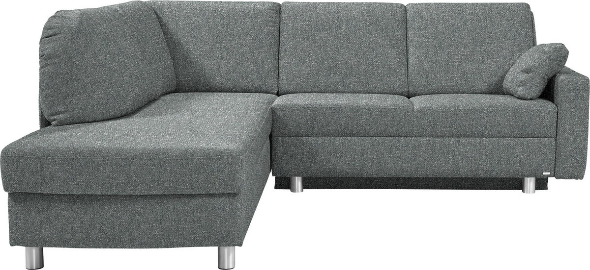 ECKSOFA  in Mikrovelours Grün  208/227 cm  - Alufarben/Grün, KONVENTIONELL, Textil/Metall (208/227cm) - Sedda