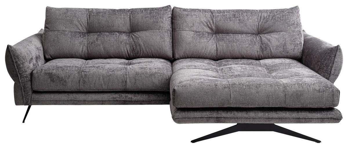 SOFFA i textil grå  - svart/grå, Design, metall/textil (280/177cm) - Stylife