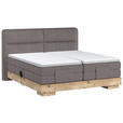 BOXSPRINGBETT 180/200 cm  in Eichefarben, Graubraun  - Eichefarben/Graubraun, Natur, Holz/Textil (180/200cm) - Valnatura