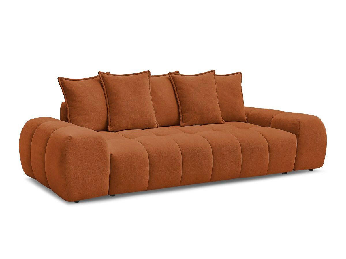 SCHLAFSOFA EVEREST  mit Rücken echt, Armteil links, Armteil rechts Struktur Orange  - Schwarz/Orange, MODERN, Kunststoff/Textil (278/115/90cm)
