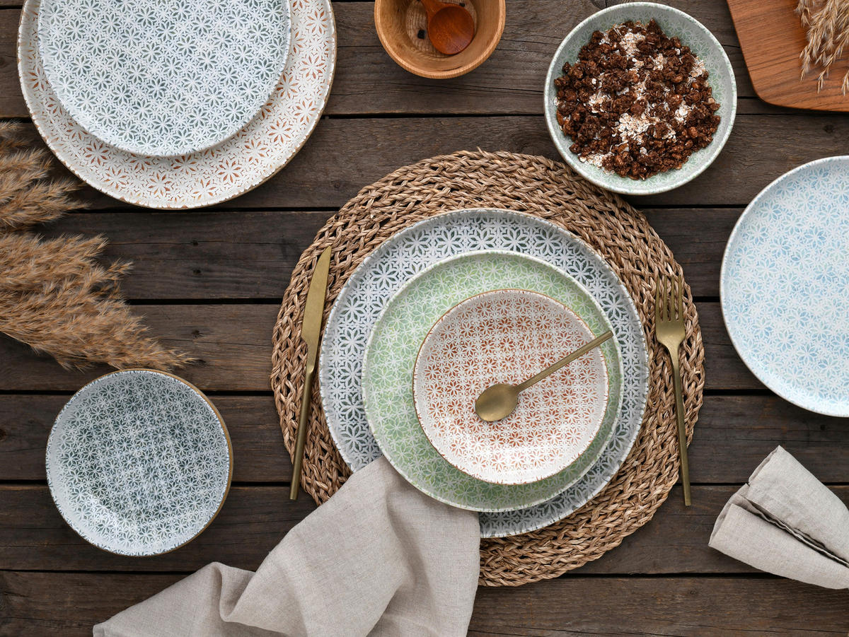 TAFELSERVICE Multicolor Uno Emiliana 12-teilig  - Multicolor, Basics, Keramik - Creatable