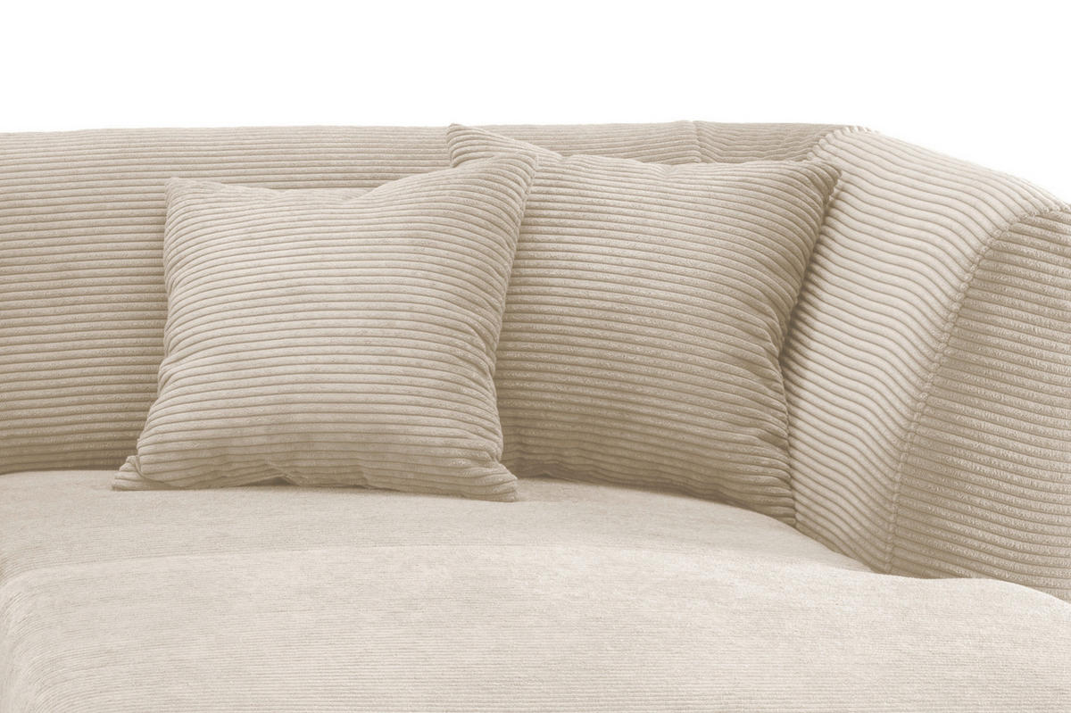 ECKSOFA  in Cord Beige  264/160 cm  - Beige/Schwarz, MODERN, Holz/Textil (264/160cm) - MID.YOU
