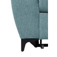 ECKSOFA Petrol Velours Bettkasten, Schlaffunktion, Rücken echt, Kopfteilverstellung, Liegefläche im Originalstoff  - Petrol/Schwarz, KONVENTIONELL, Textil/Metall (255/217cm) - Carryhome