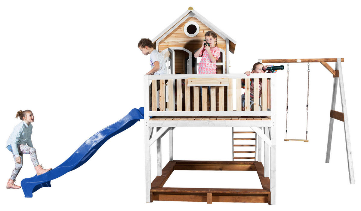 SPIELTURM 541/291/277 cm  - Blau/Braun, KONVENTIONELL, Holz/Kunststoff (541/291/277cm) - Ambia Garden