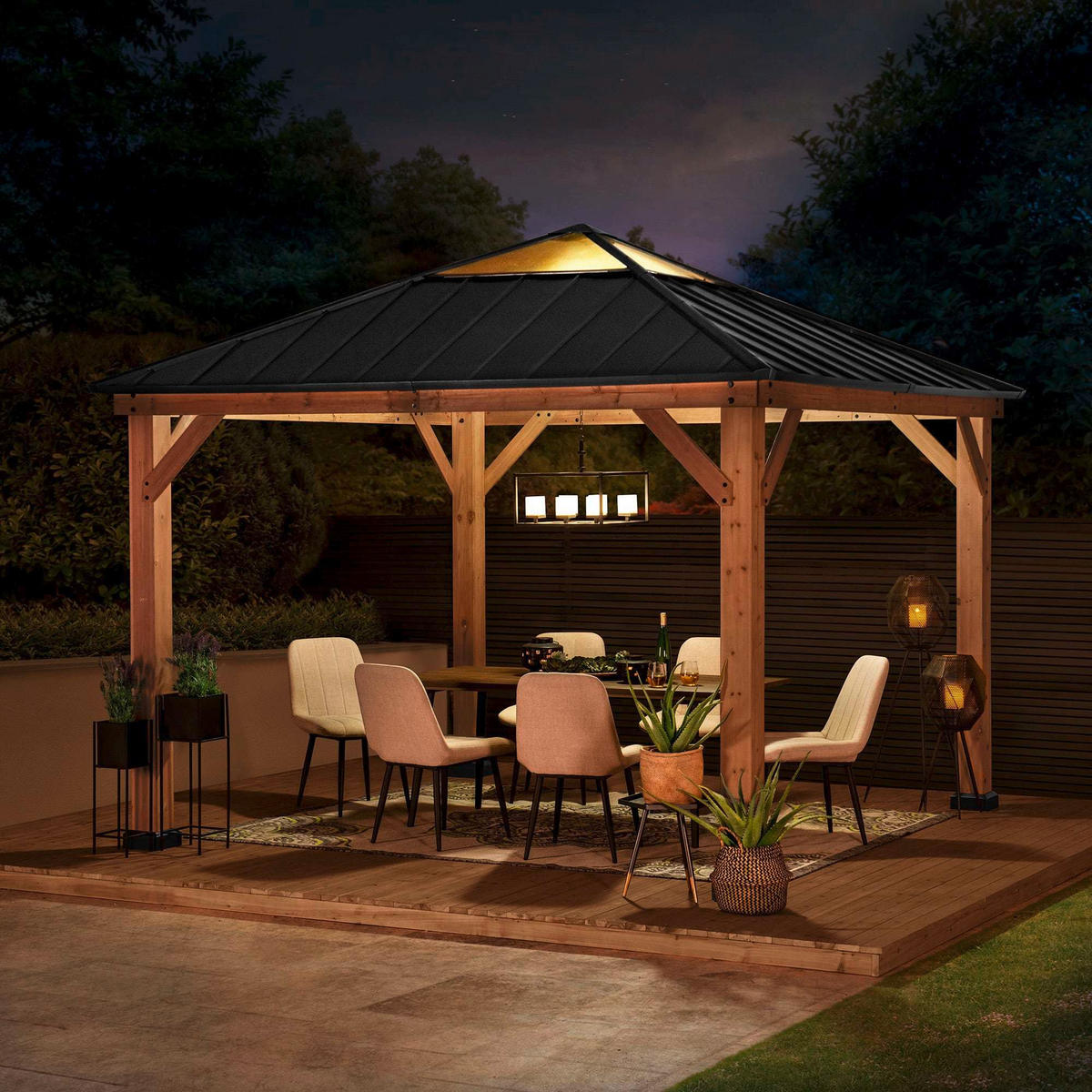 PAVILLON 336/287/336 cm   - Anthrazit, Basics, Holz/Kunststoff (336/287/336cm)