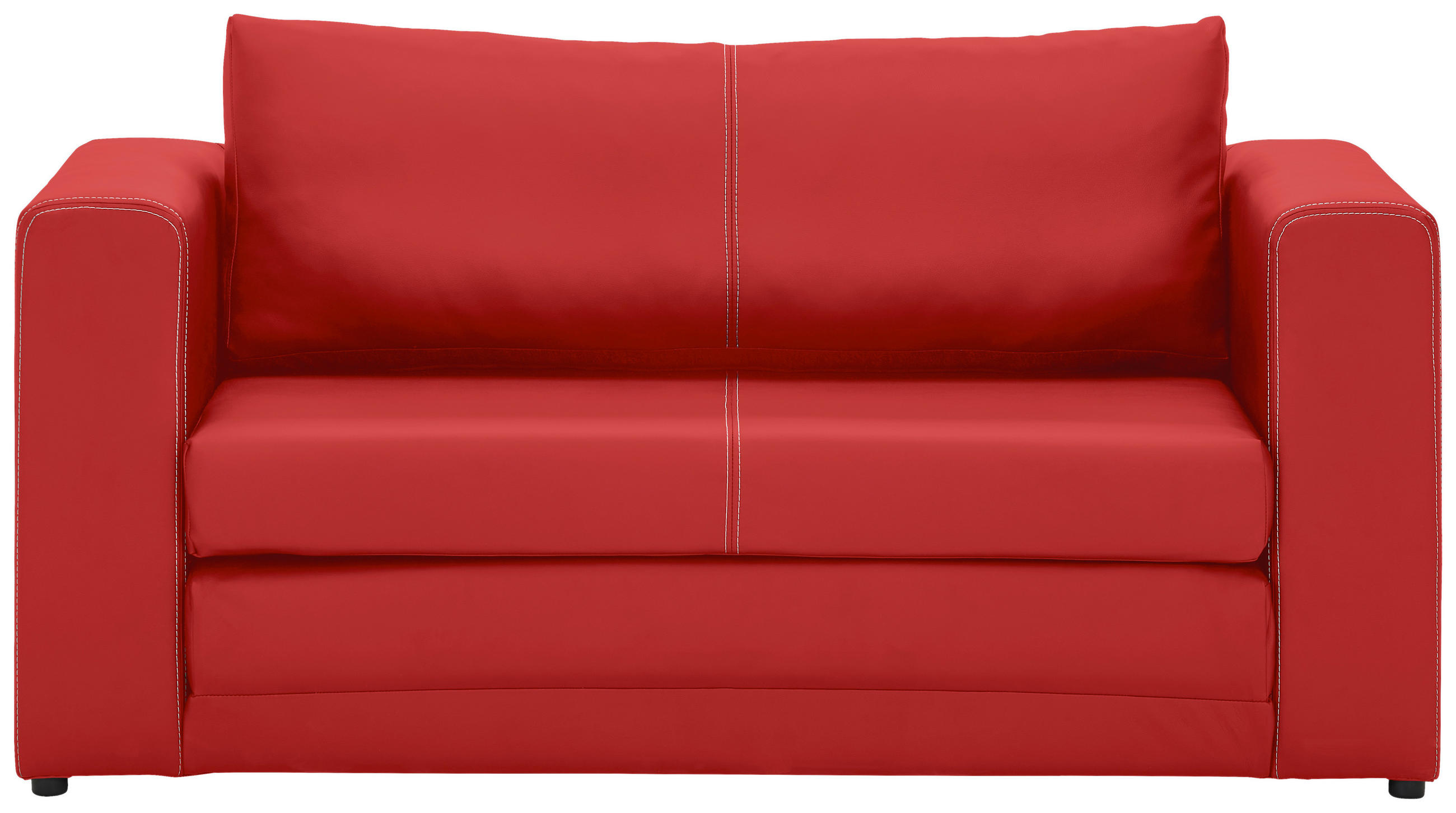 SCHLAFSOFA Lederlook Rot  - Weiss/Rot, Design, Kunststoff/Textil (150/78/70cm) - Livetastic