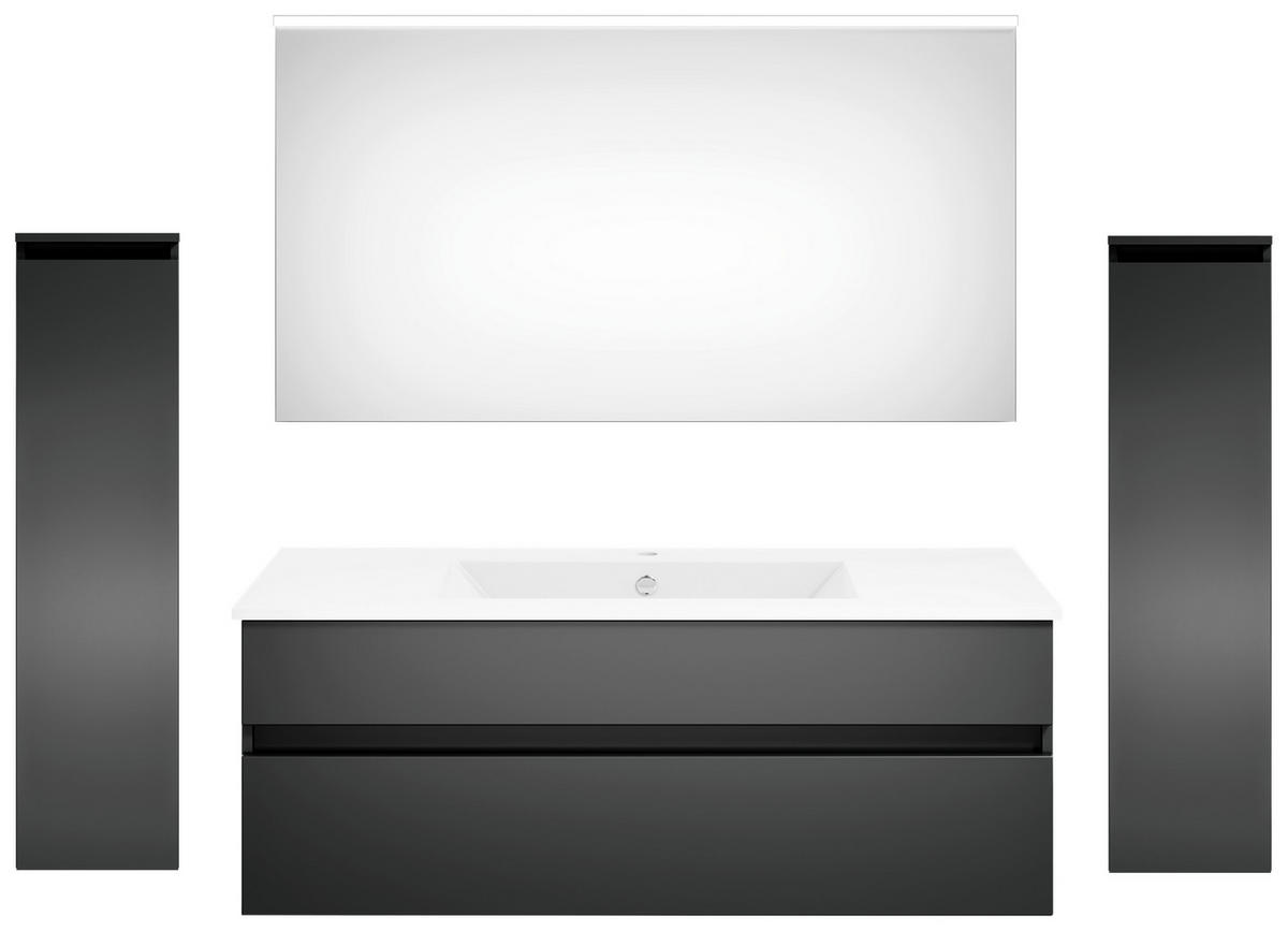 BADEZIMMER 5-teilig  in 180 cm  - Dunkelgrau/Weiß, KONVENTIONELL, Keramik/Holzwerkstoff (180cm) - Puris