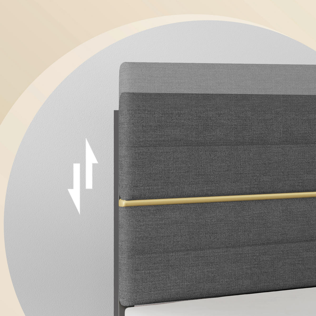 BETT 140/200 cm  in Schwarz, Schieferfarben  - Schieferfarben/Schwarz, Basics, Textil/Metall (140/200cm) - Boxxx