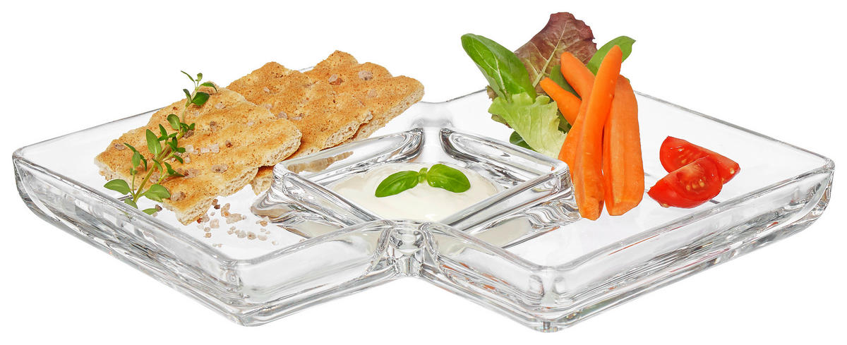 SNACKSCHALE Sezione   - Transparent, Design, Glas (32/4,1/21,9cm) - Leonardo