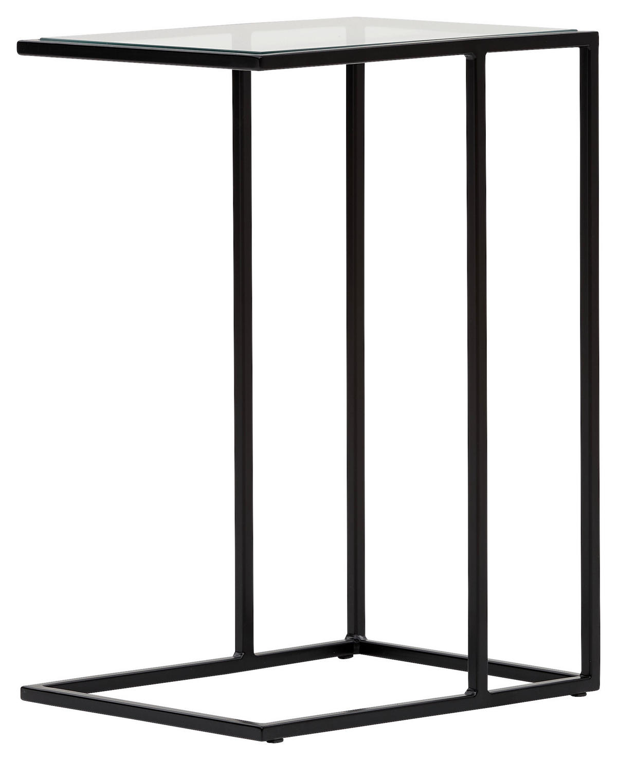 BEISTELLTISCH in Metall, Glas 45/35/65 cm  - Schwarz, Design, Glas/Metall (45/35/65cm) - Novel