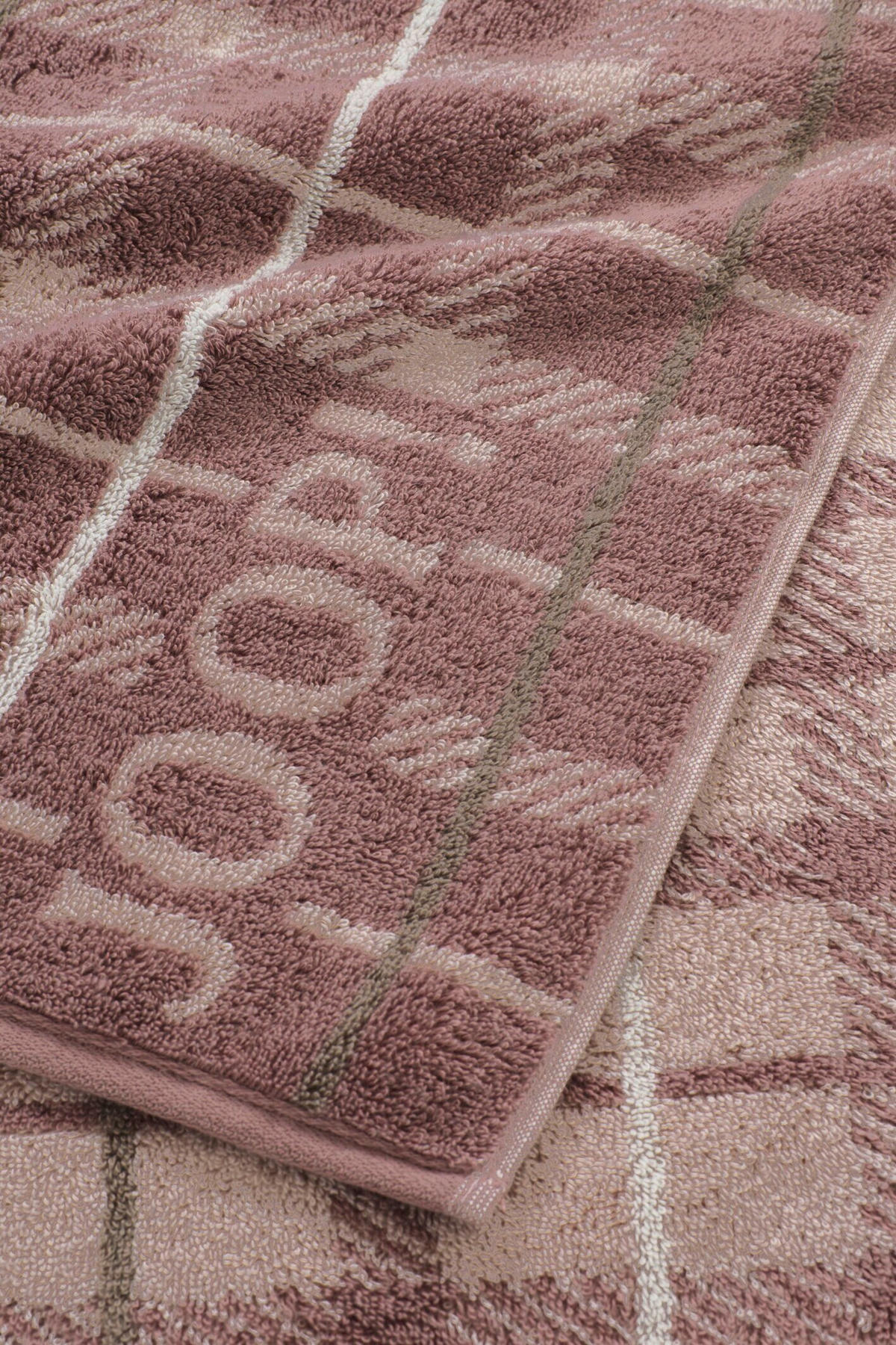 DUSCHTUCH Contour Checked 80/150 cm  - Beige/Mauve, Design, Textil (80/150cm) - Joop!