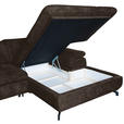 WOHNLANDSCHAFT in Struktur Mokka  - Schwarz/Mokka, KONVENTIONELL, Textil/Metall (253/357/188cm) - Carryhome