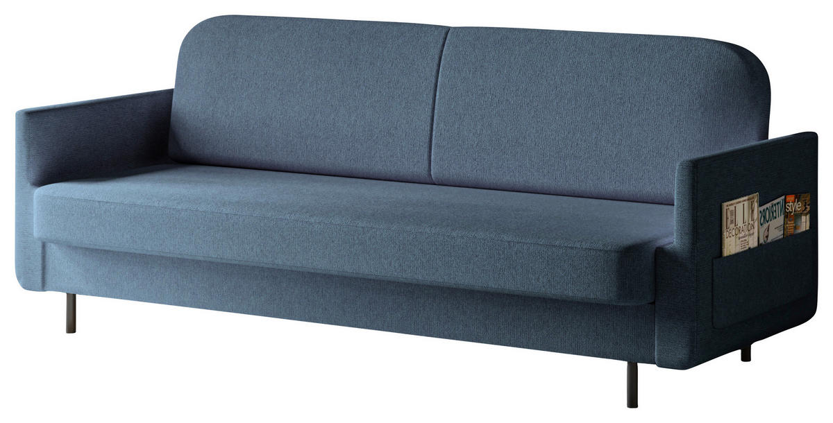 SCHLAFSOFA CLOUDY in Dunkelblau  - Dunkelblau, Design, Textil/Metall (221/87/84cm) - MID.YOU