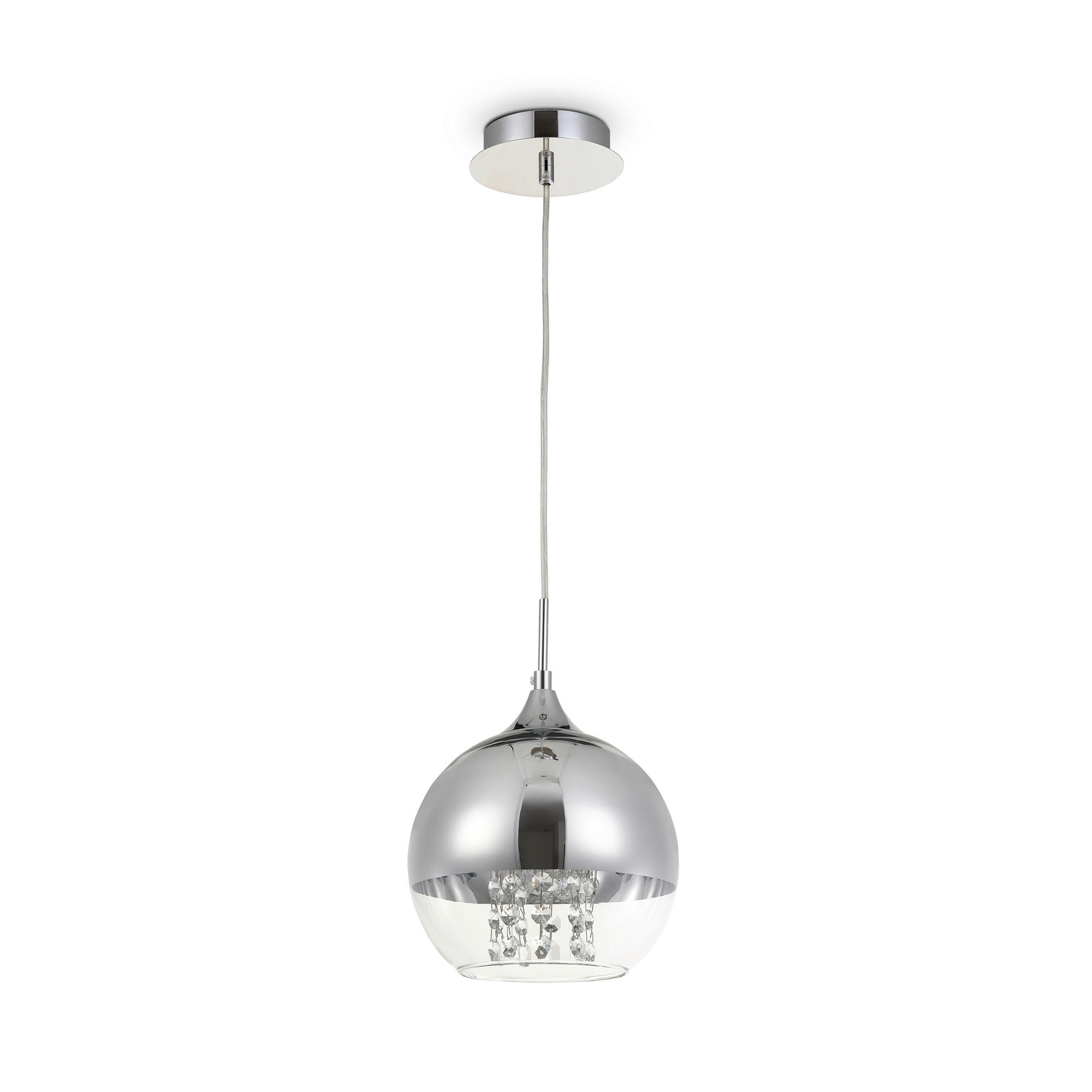 PENDELLEUCHTE 20/20/17,5 cm    - Transparent/Nickelfarben, Trend, Glas/Metall (20/20/17,5cm) - MAYTONI