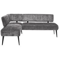 ECKBANK 162/212 cm Webstoff Braun Metall   - Schwarz/Braun, MODERN, Textil/Metall (162/212cm) - Welnova