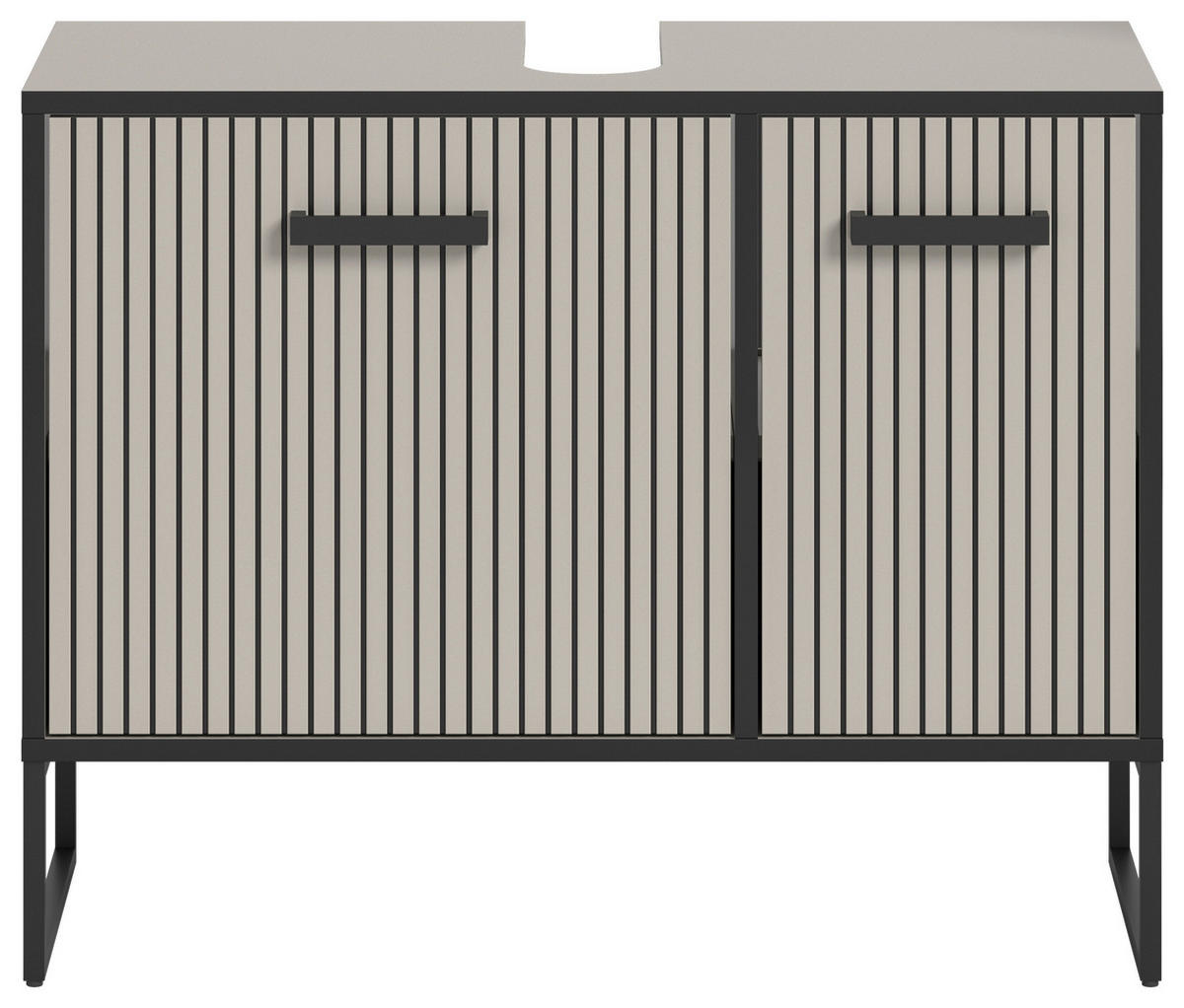WASCHBECKENUNTERSCHRANK 80/63/36 cm  - Kaschmir/Schwarz, MODERN, Holzwerkstoff/Metall (80/63/36cm) - MID.YOU