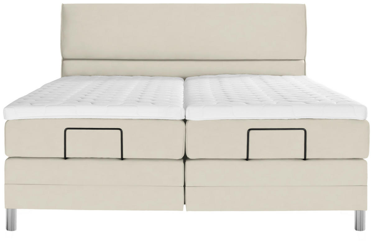 BOXSPRINGBETT 180/200 cm  in Hellgrau  - Chromfarben/Hellgrau, Konventionell, Kunststoff/Textil (180/200cm) - Voleo