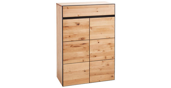KOMMODE Wildeiche furniert, teilmassiv Anthrazit, Eichefarben - Eichefarben/Anthrazit, KONVENTIONELL, Holz/Holzwerkstoff (82/119/38cm) - Linea Natura