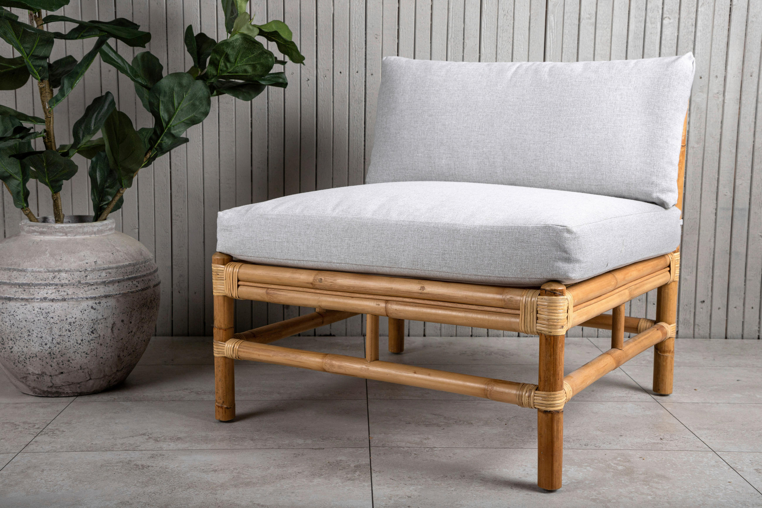 LOUNGESOFA 71,5/71/75 cm Bambus, Rattan - Hellbraun, KONVENTIONELL, Holz (71,5/71/75cm) - Gardenson