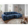 ECKSOFA Bosco Blau Struktur  inkl. Zierkissen, Rücken echt  - Blau/Schwarz, MODERN, Kunststoff/Textil (301/152cm) - Livetastic