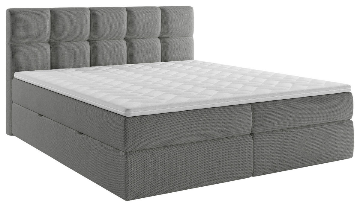 BOXBETT 200/220 cm  in Grau  - Schwarz/Grau, MODERN, Holz/Kunststoff (200/220cm) - MID.YOU
