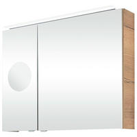 SPIEGELSCHRANK 90/70,3/15 cm  - Chromfarben/Eichefarben, KONVENTIONELL, Glas/Holzwerkstoff (90/70,3/15cm) - Sadena