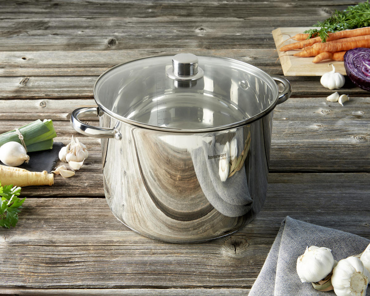 HRNEC NA POLÉVKU, nerezová ocel, 28/20,5 cm - průhledné/čiré, Basics, kov/sklo (28/20,5cm) - Homeware Profession.