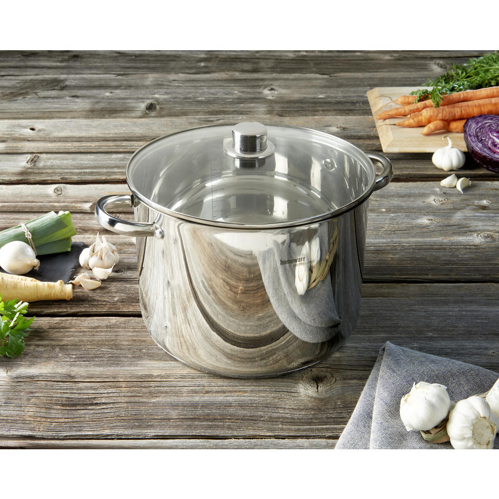 Thumbnail - Homeware Profession. Suppentopf, Edelstahl, Metall, 11 L, zylindrisch, 20.5 cm, Lfgb, rostfrei, Kochen, Töpfe, Suppentöp...