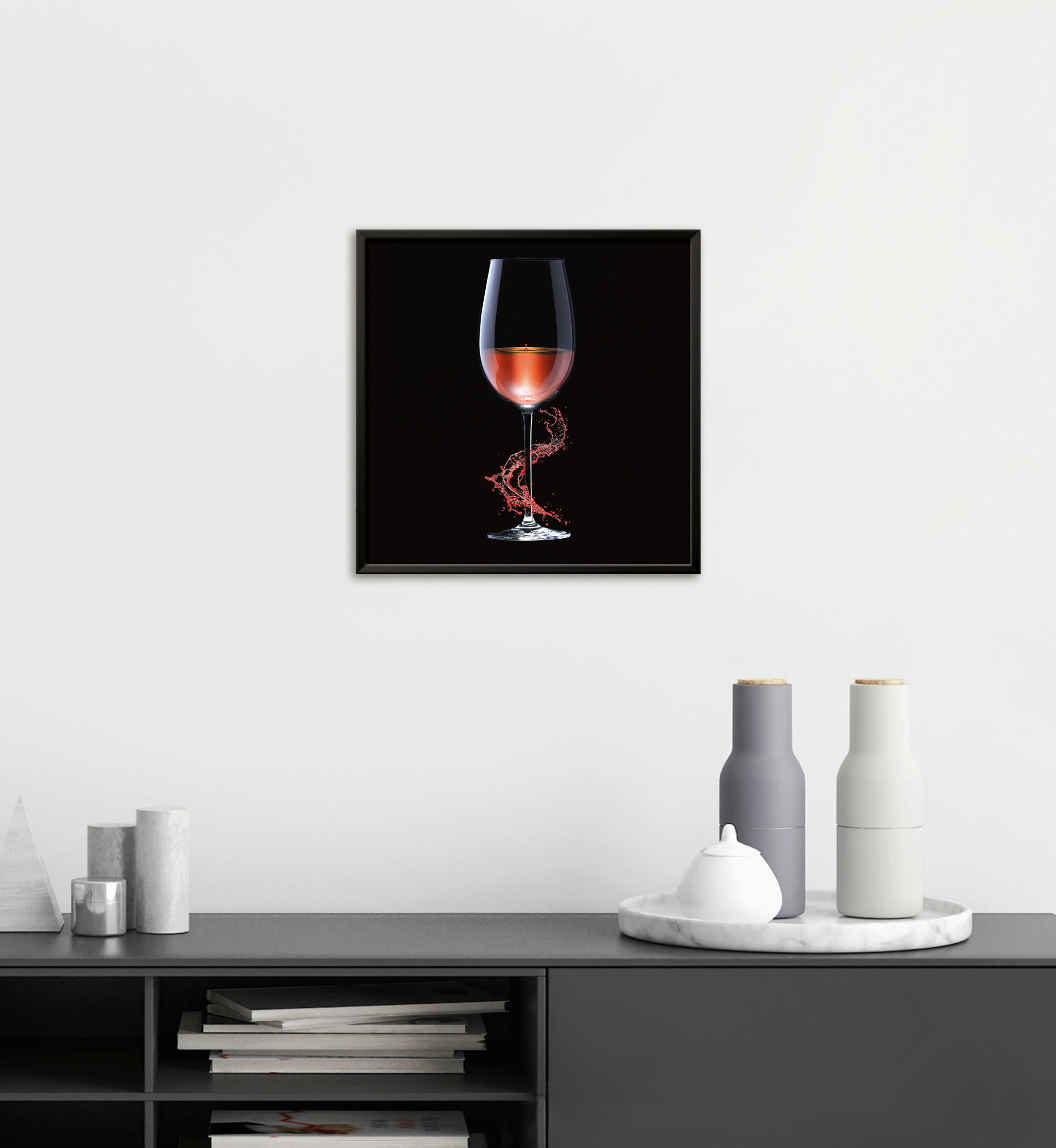 KUNSTDRUCK Essen & Trinken 30/30 cm  - Rot/Schwarz, Basics, Papier (30/30cm) - Monee