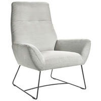 SESSEL in Cord Hellgrau  - Hellgrau/Schwarz, Design, Textil/Metall (82/102/81cm) - Hom`in