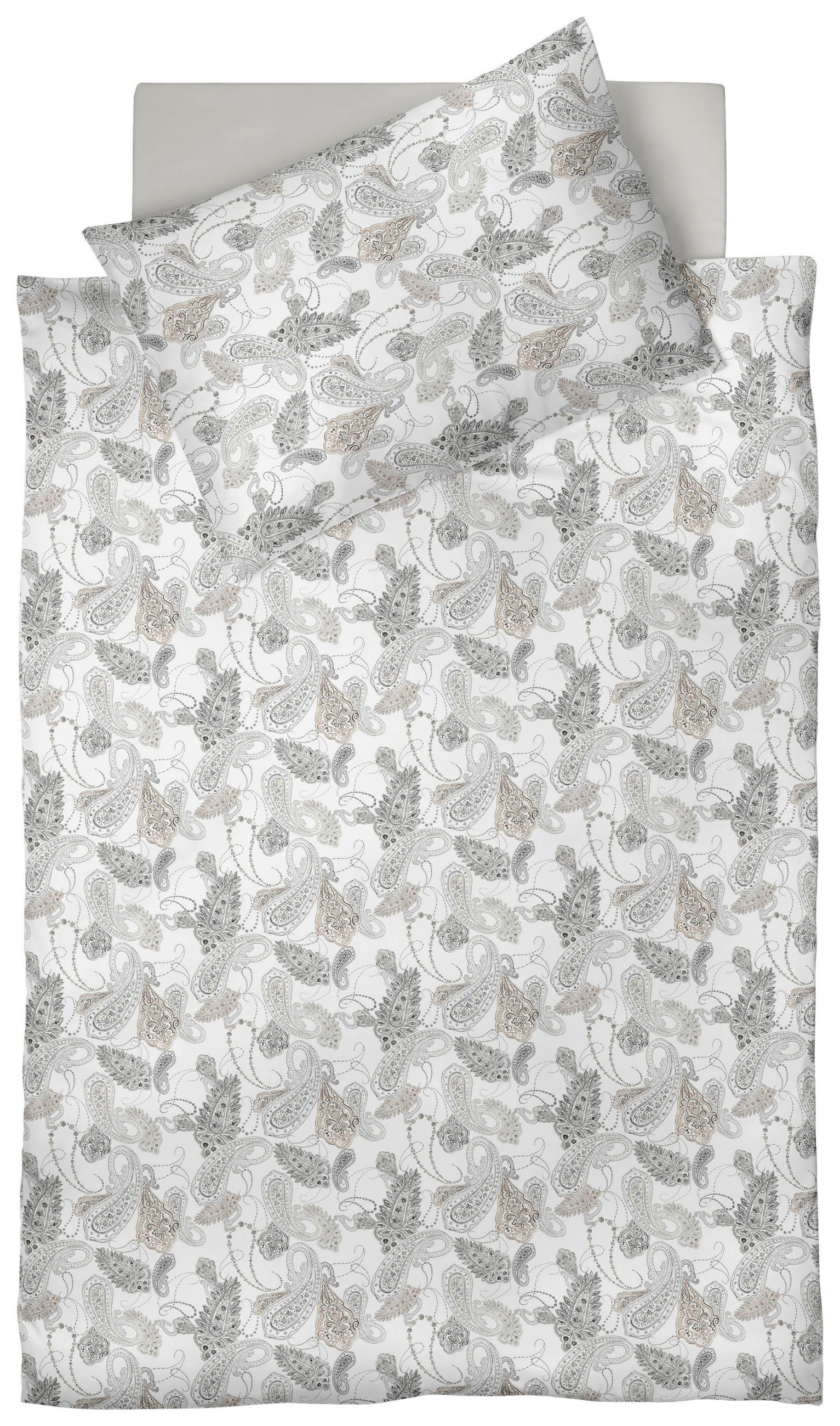 POVLEČENÍ, satén, hnědá, bílá, světle hnědá, 140/200 cm - bílá/hnědá, Design, textil (140/200cm) - Fleuresse