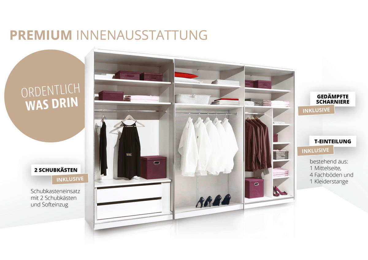 Dulap Cu Uși Rotative, 298/222/63 cm, gri deschis - gri deschis/negru, Design, sticlă/metal (298/222/63cm) - Dieter Knoll