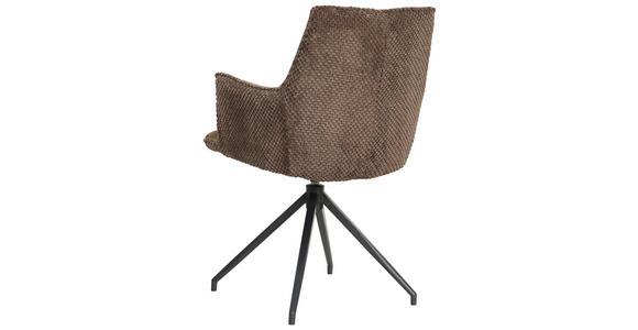 ARMLEHNSTUHL in Eisen Mikrofaser, Teddystoff - Schwarz/Braun, Design, Textil/Metall (59/90/62,5cm) - Novel
