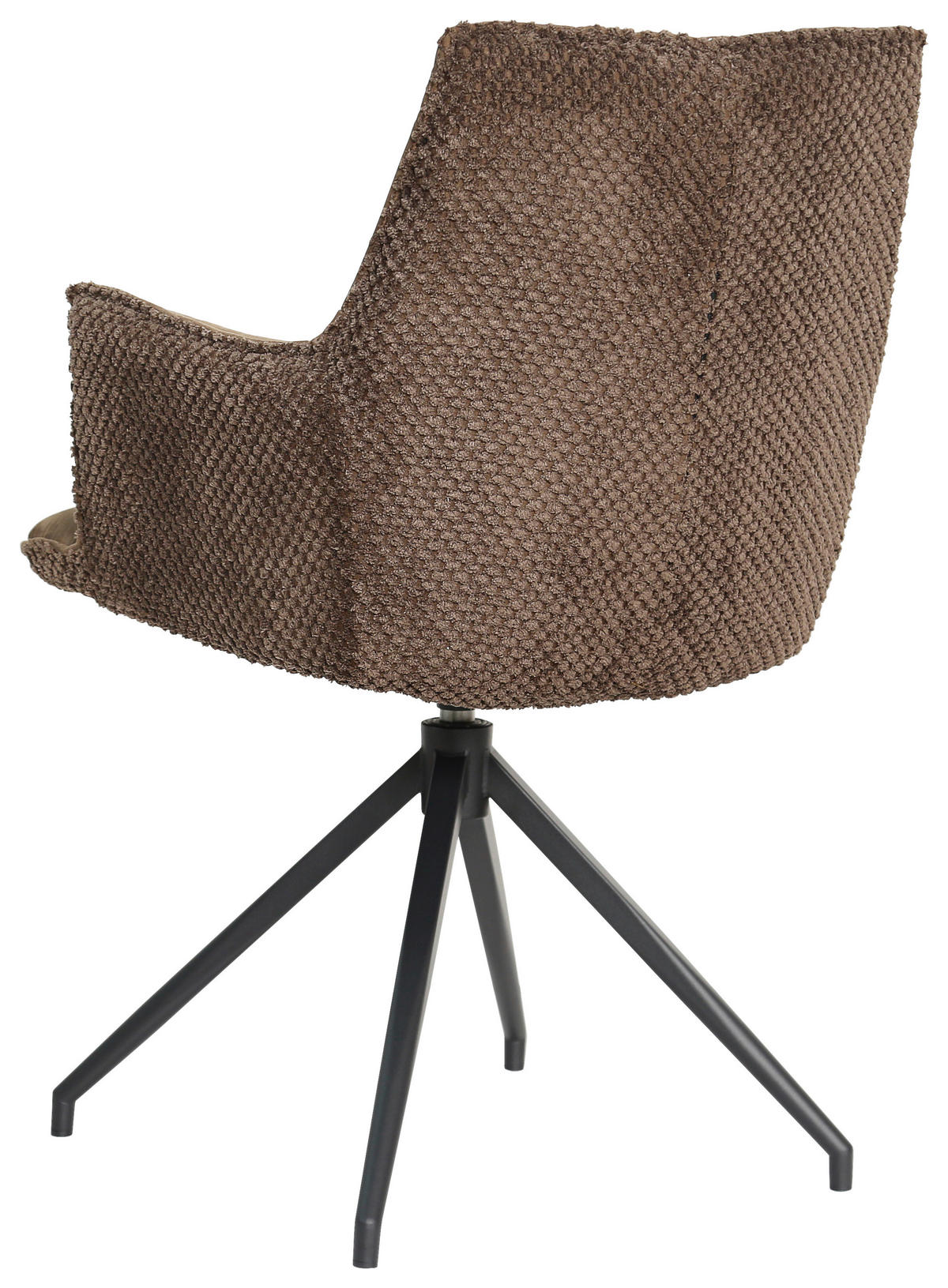 ARMLEHNSTUHL  in Eisen Mikrofaser, Teddystoff  - Schwarz/Braun, Design, Textil/Metall (59/90/62,5cm) - Novel